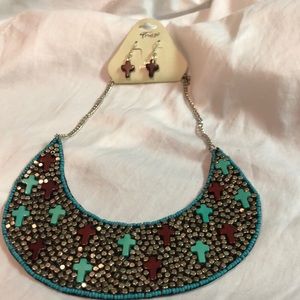 True brand Cross necklace/earring set